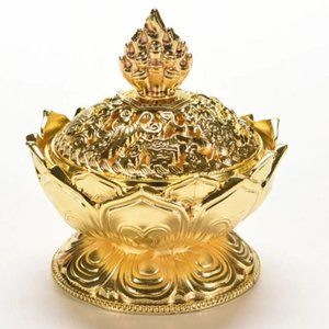 Holy Tibetan Lotus Incense Burner color gold